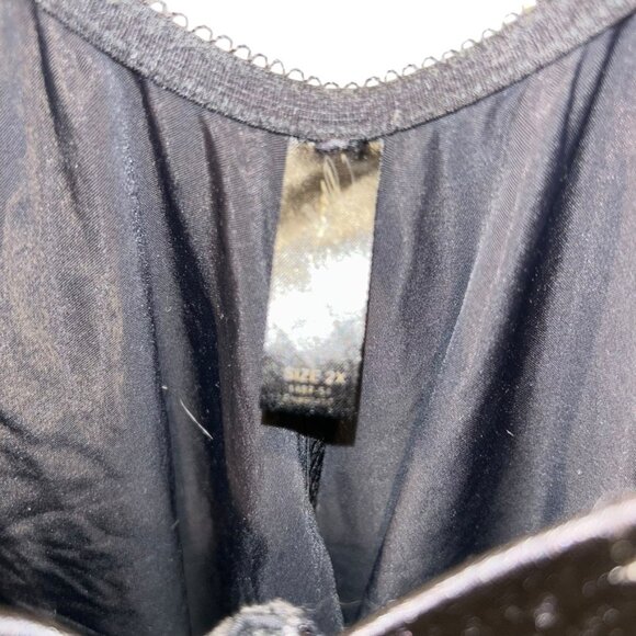 Marilyn Monroe Intimates black stin trim shaper bnody suit lingerie PLUS 2X - Picture 2 of 5